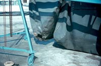 Closeup of the port aft skirt section